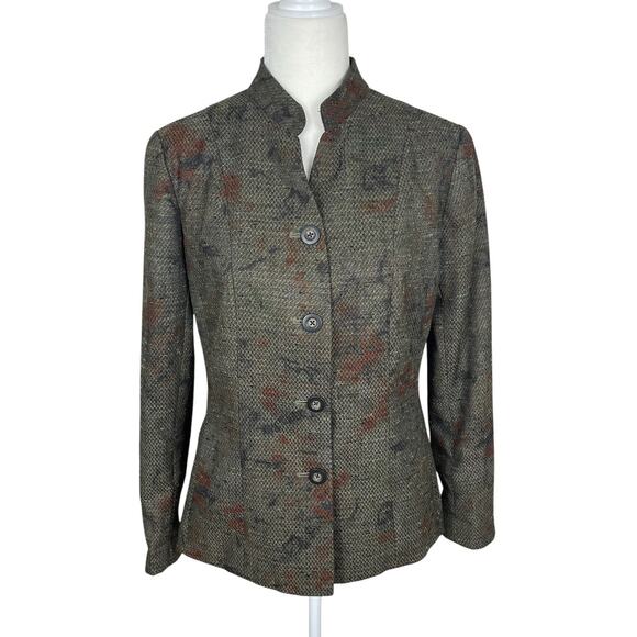 Coldwater Creek Button Front Blazer Green Size 6 Career Office Professional - Picture 1 of 15